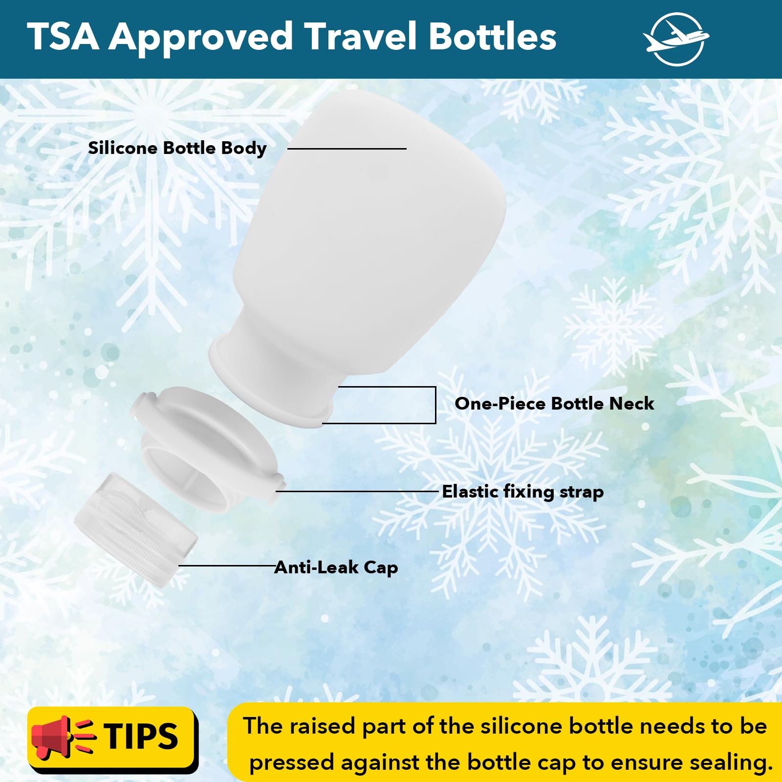 BienBion 1oz TSA Approved Leak Proof Travel Bottles for Shampoo, Body Wash & Toiletries - 4 Pack Refillable Small Travel Containers for Airplane, Gym & Vacation Essentials