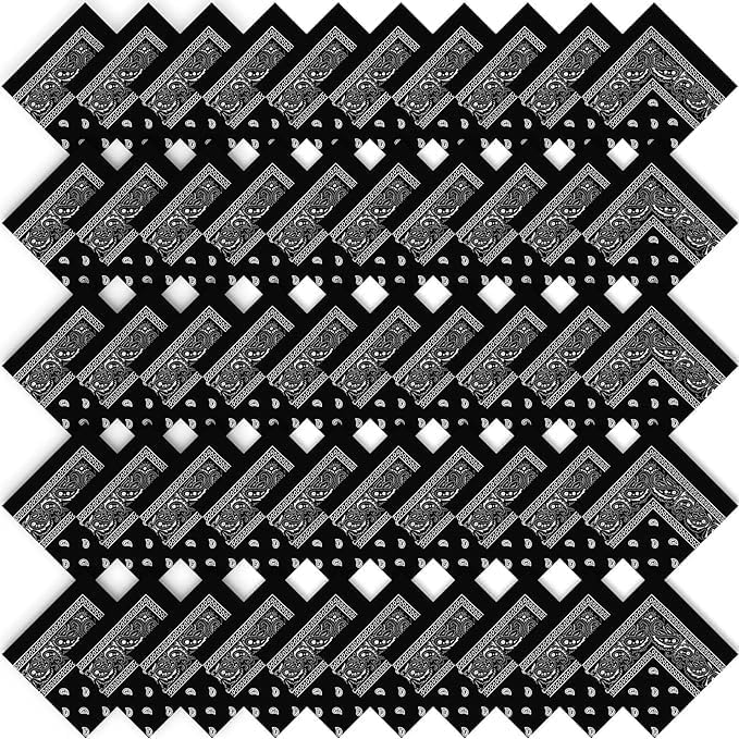 50 Pack Western Style Bandanas for Men & Women - Bulk Cowboy Bandanas for Rodeo, Horse Riding, Music Festivals & Outdoor Events