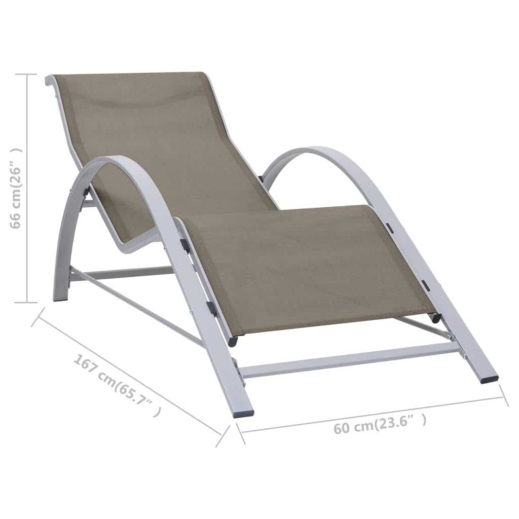 Premium Aluminum Patio Set with 2 Sun Loungers & Table - Taupe & Black Weather-Resistant Outdoor Furniture - Ergonomic Design & Easy Assembly - Perfect for Poolside, Garden, and Backyard Relaxation