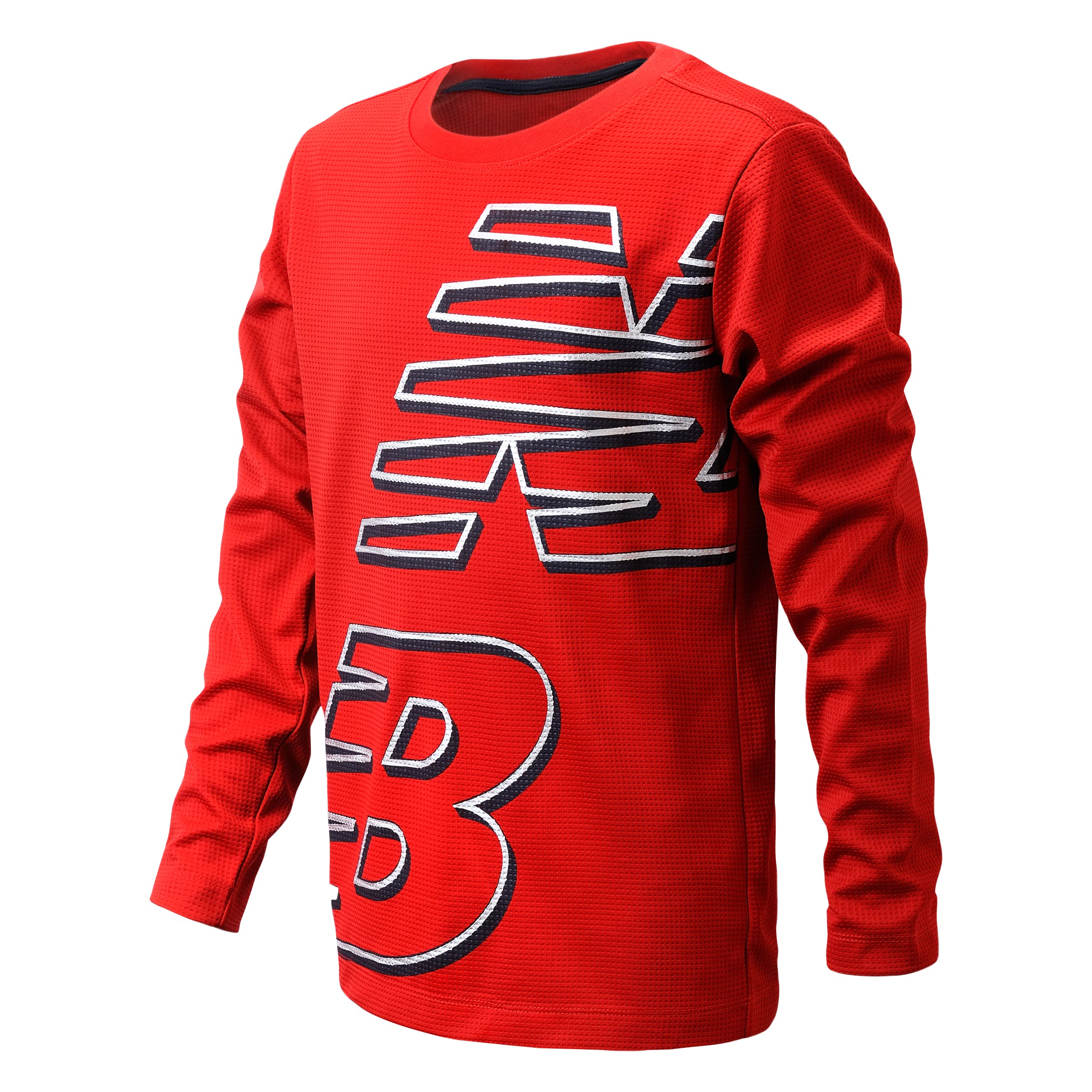 New Balance Boys' Thermal Waffle Knit Long Sleeve T-Shirt | Size 4-20 | Warm Winter Base Layer for Kids Outdoor Activities & School Wear