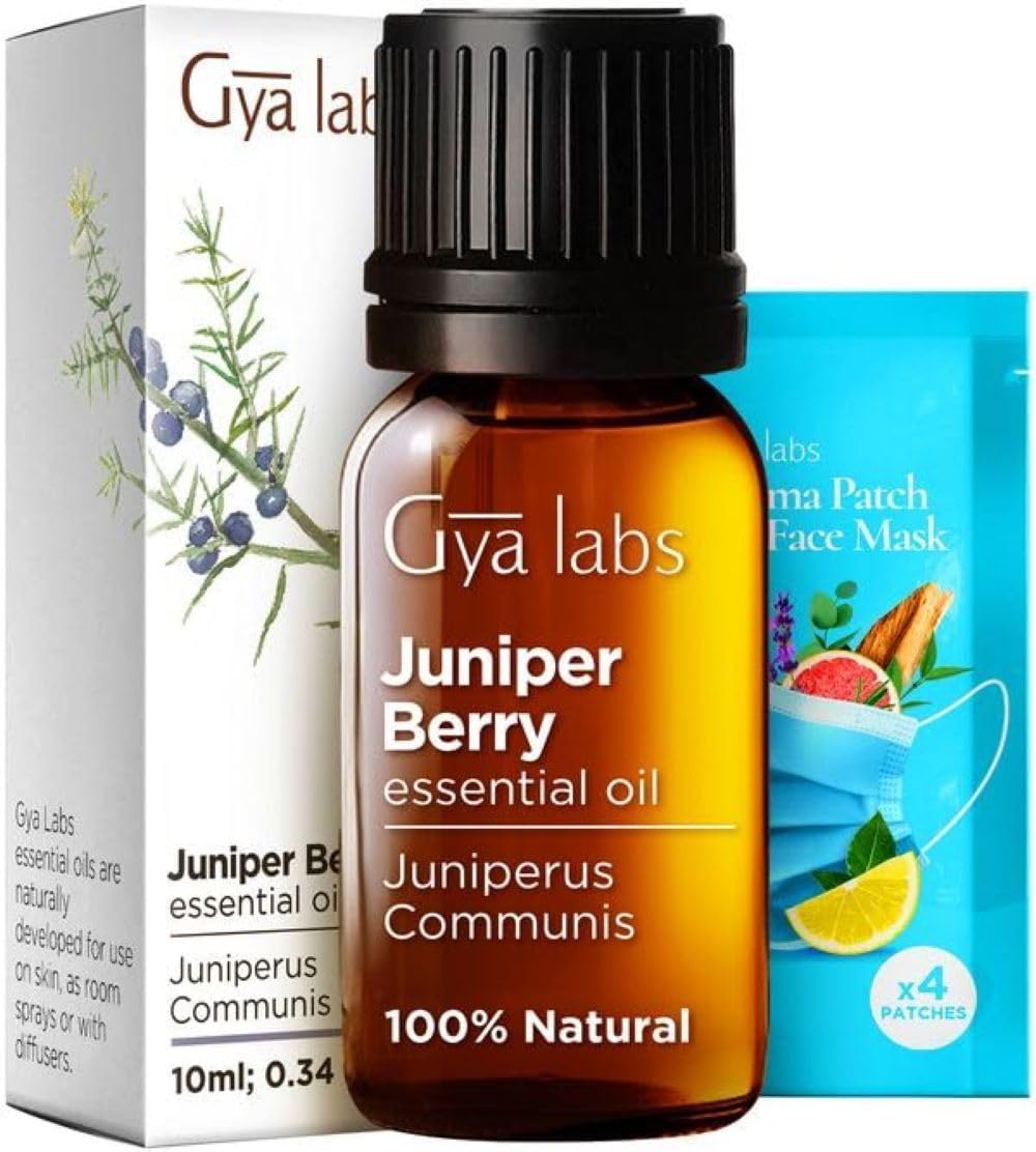 Gya Labs 100% Pure Juniper Berry Essential Oil - 0.34 Fl Oz Natural Aromatherapy Oil for Diffusers, Skin Care & Candle Making - Fresh Woodsy Fruity Scent - Perfect for Relaxation, Spa & Home Fragrance