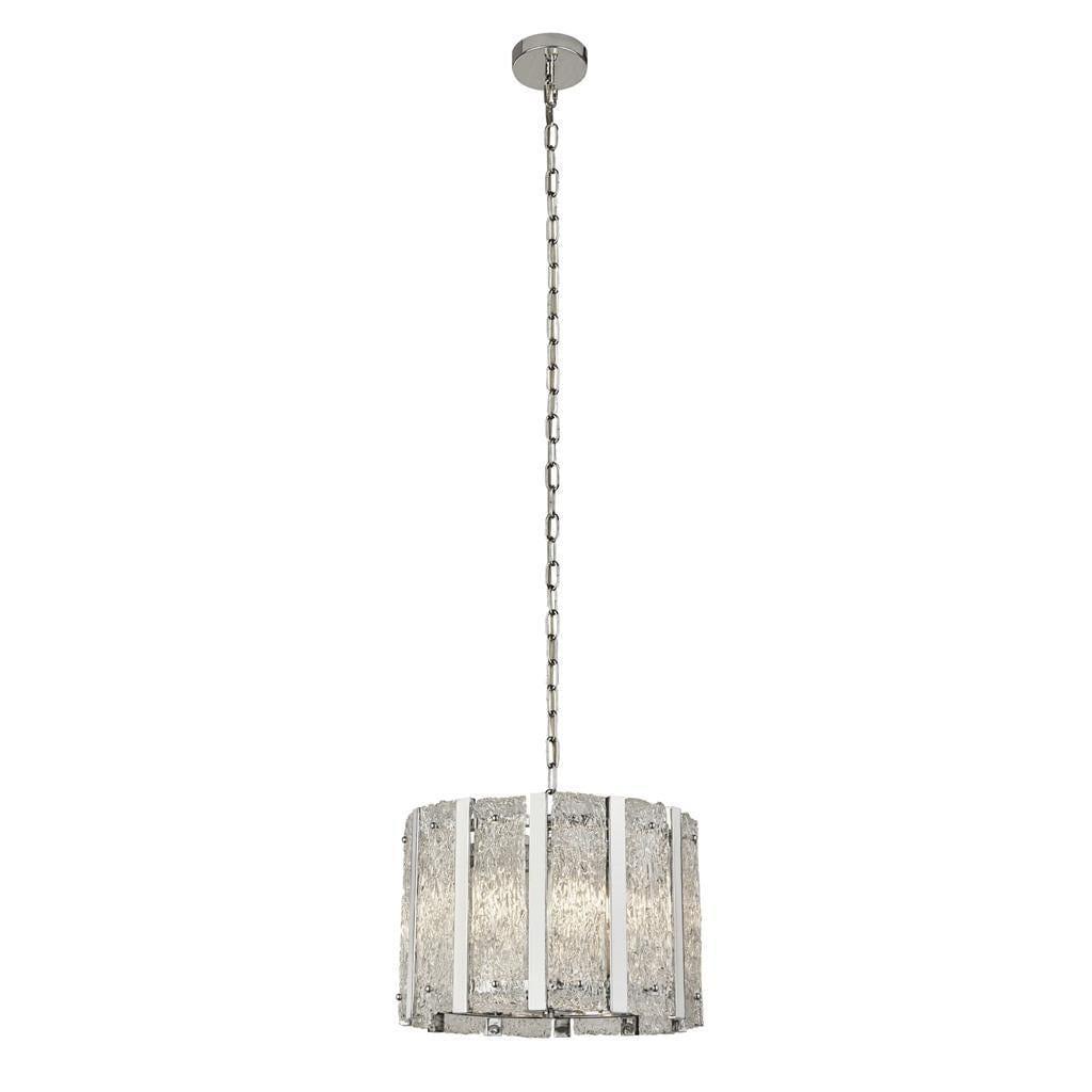 Alexandra 5-Light Modern Satin Silver Pendant Lighting Fixture with Aquatex Glass Shades - Perfect for Dining Room, Kitchen Island or Entryway Lighting
