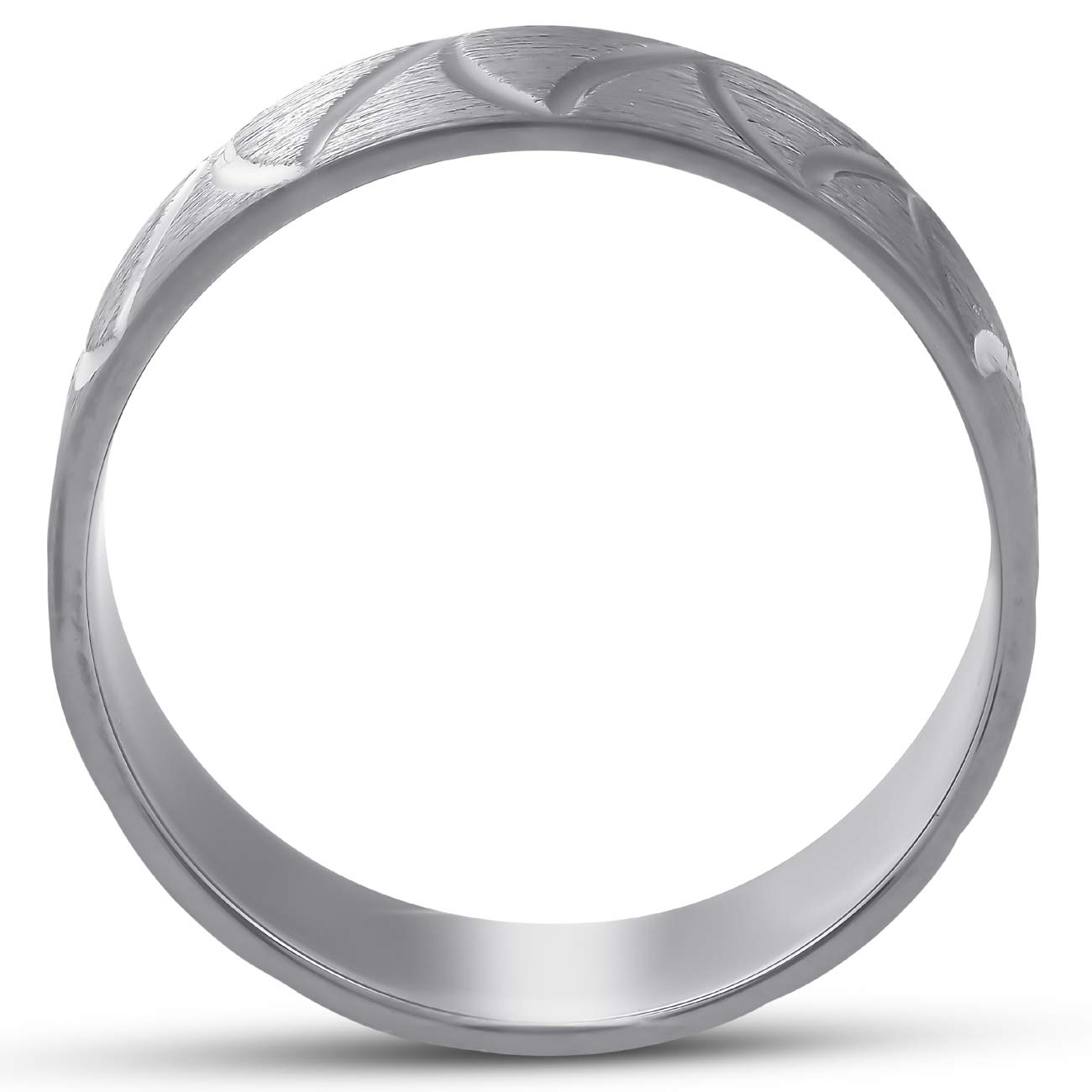 10K Black Gold 6mm Brushed Wave Ring for Men - Durable Wedding Band, Anniversary Gift & Everyday Jewelry - Perfect for Weddings, Engagements and Special Occasions