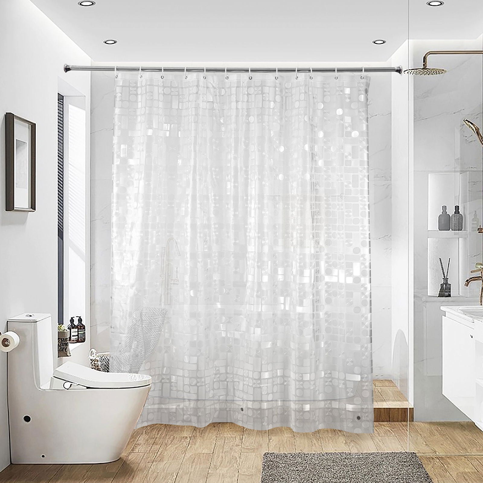 NTBAY Clear EVA Shower Curtain Liner - Waterproof Bathroom Shower Liner for Bath Tub, Heavy Duty Plastic Shower Curtain with Rustproof Grommets