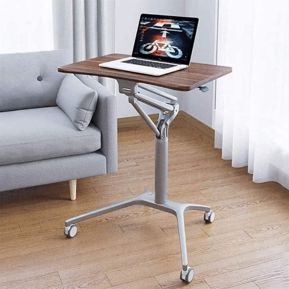 Mobile Standing Desk with Wheels, Height Adjustable Rolling Laptop Workstation for Home Office, Perfect for Standing or Sitting - Ideal for Small Spaces and Remote Work
