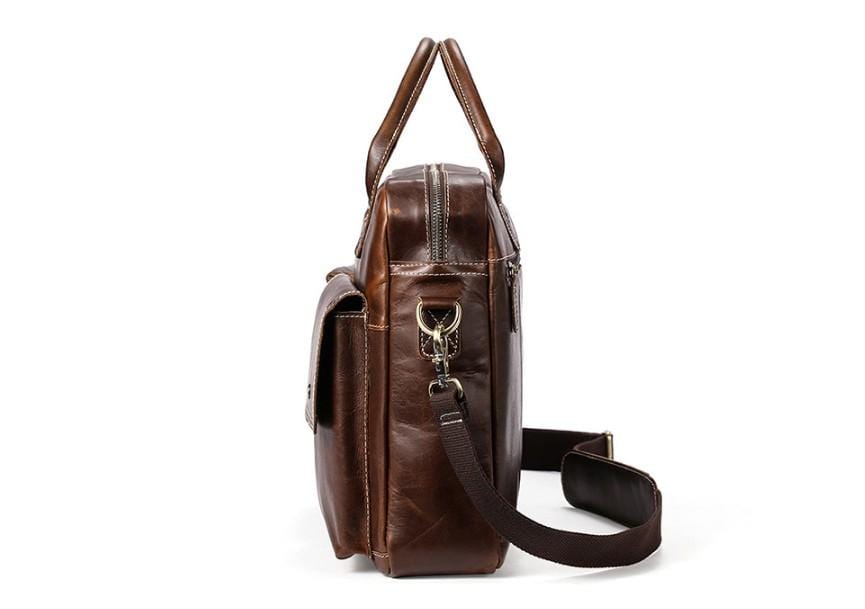 Stylish Brown Leather Messenger Bag for Women & Men - Perfect for Work, Travel, and Everyday Use