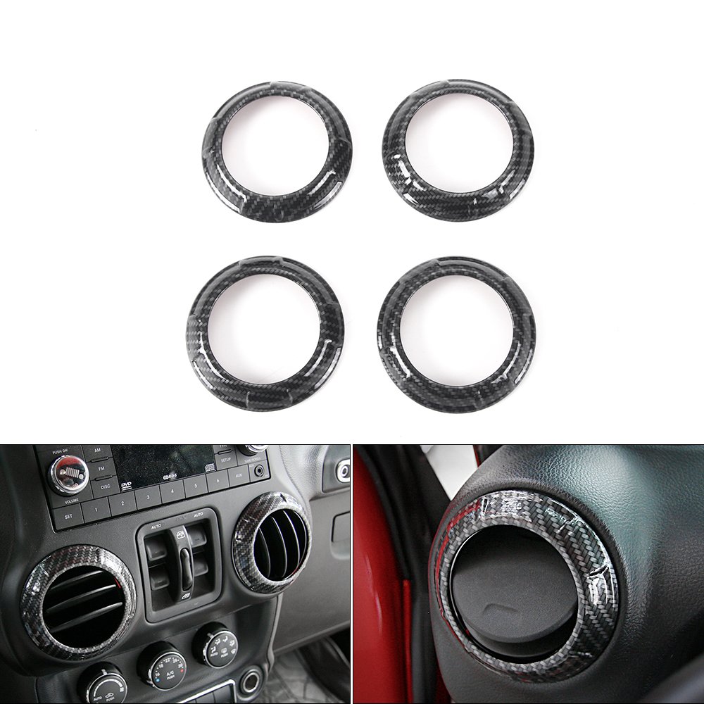 Carbon Fiber Air Condition Decoration Interior Trim Kit for Jeep Wrangler JK & JKU (2011-2017) | Premium AC Vent Accessories for Off-Road & Daily Driving