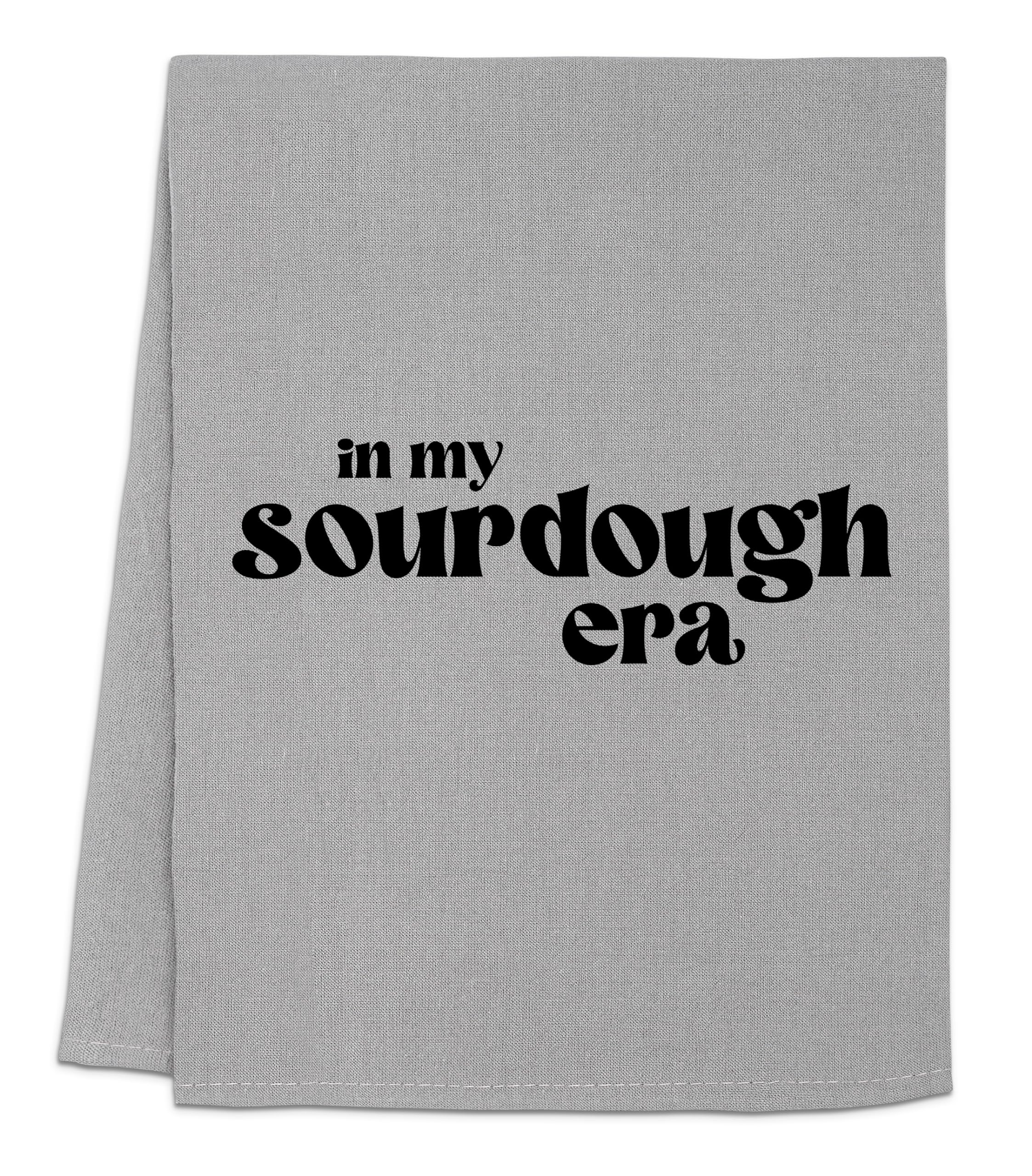 Moonlight Makers In My Sourdough Era Dish Towel - Funny Baking Kitchen Towels, 100% Cotton Flour Sack Tea Towels for Drying Dishes - New Home & Apartment Essentials, Gray Dish Cloth (Perfect for Bread Making, Coffee Shops & Farmhouse Kitchen Decor)