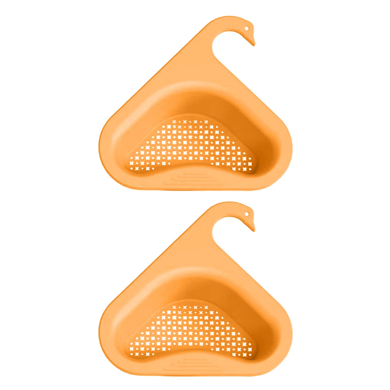 2-Pack Swan Drain Basket for Kitchen Sink - Multi-Functional Sink Corner Strainer Catches Food Waste (Yellow) | Perfect for Preventing Clogs & Keeping Sink Clean