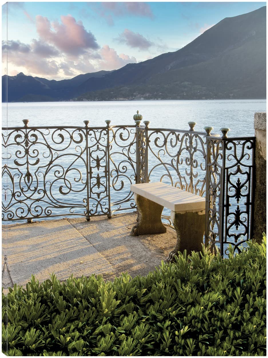 Alan Blaustein Giardino sul Lago #8 Fine Art Canvas Wall Decor - 32x43 Inch Ready to Hang Painting for Living Room, Bedroom, Office - Perfect for Home, Kitchen, Bathroom & Dining Room Decor