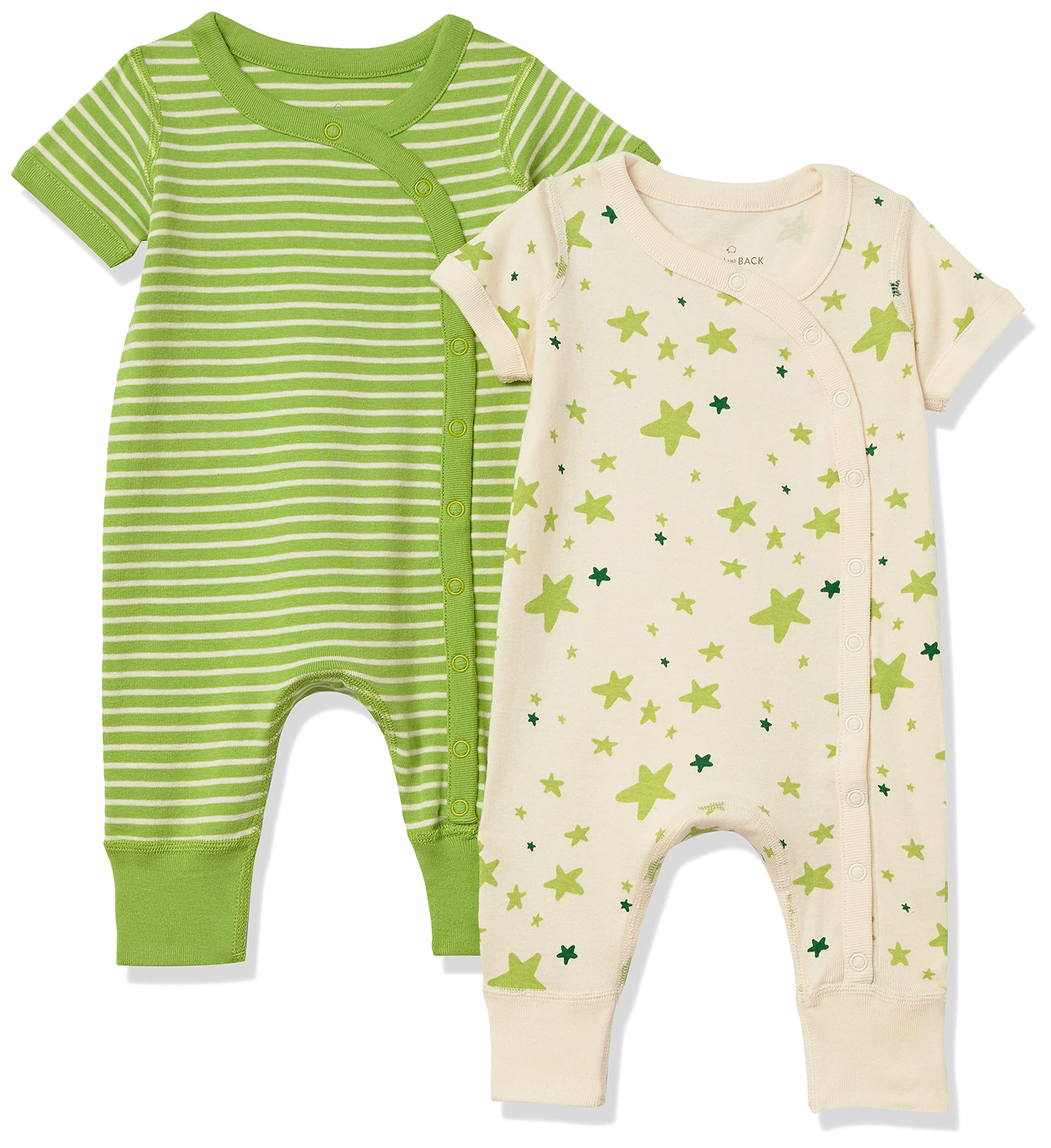 Hanna Andersson Baby 2-Pack Romper - Soft Organic Cotton Pajamas for Newborns & Infants | Perfect for Sleepwear, Playtime & Photo Shoots