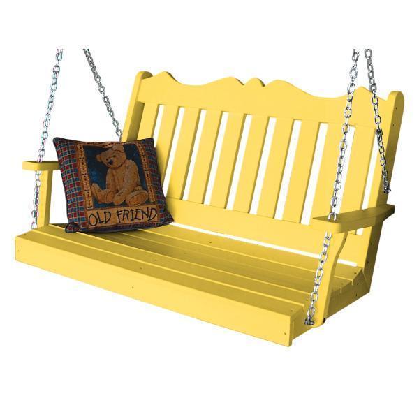 A & L Furniture Poly Royal English Swing - Outdoor Patio Swing Chair for Garden, Porch, and Backyard Relaxation