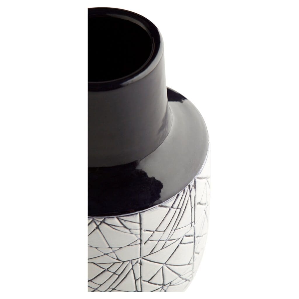 Cyan Design 11125 Dark Zenith Vase - Blue and White Ceramic Vase for Home Decor, Medium Size - Perfect for Living Room, Dining Table & Wedding Centerpieces