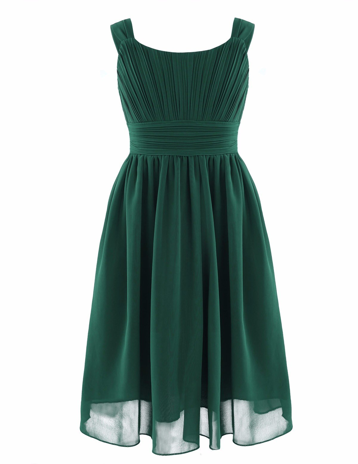 FEESHOW Girls Sleeveless Chiffon Pleated Dress - Elegant Flower Girl Dress for Weddings, Bridesmaid Party & Special Occasions | Perfect for Birthday Celebrations, Pageants & Formal Events