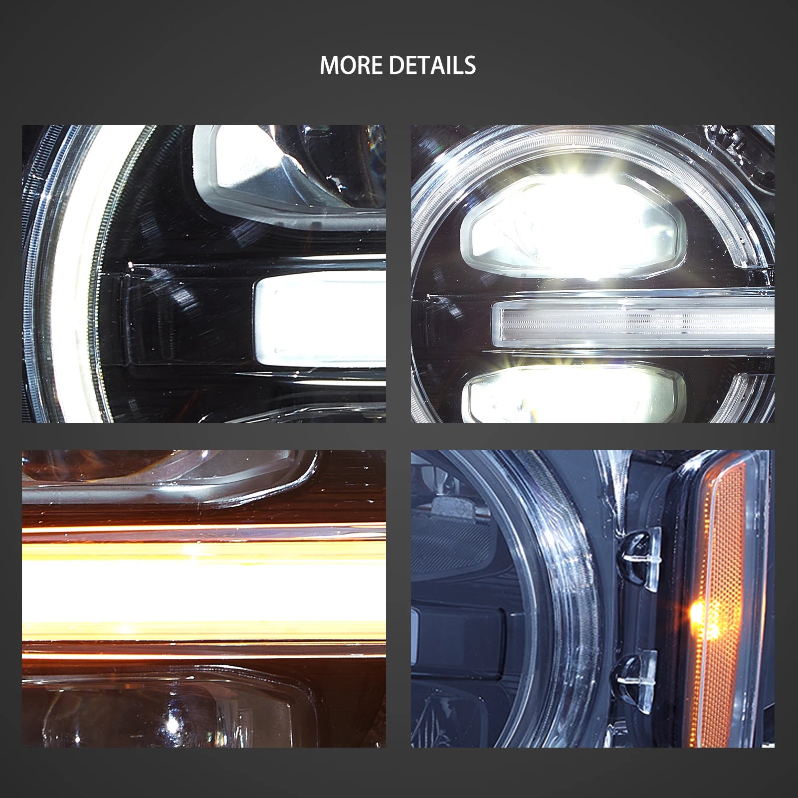 LED Headlight Assembly for 2020-2024 Ford Bronco - High Performance Replacement Headlights - Perfect for Off-Roading, Night Driving & Car Upgrades