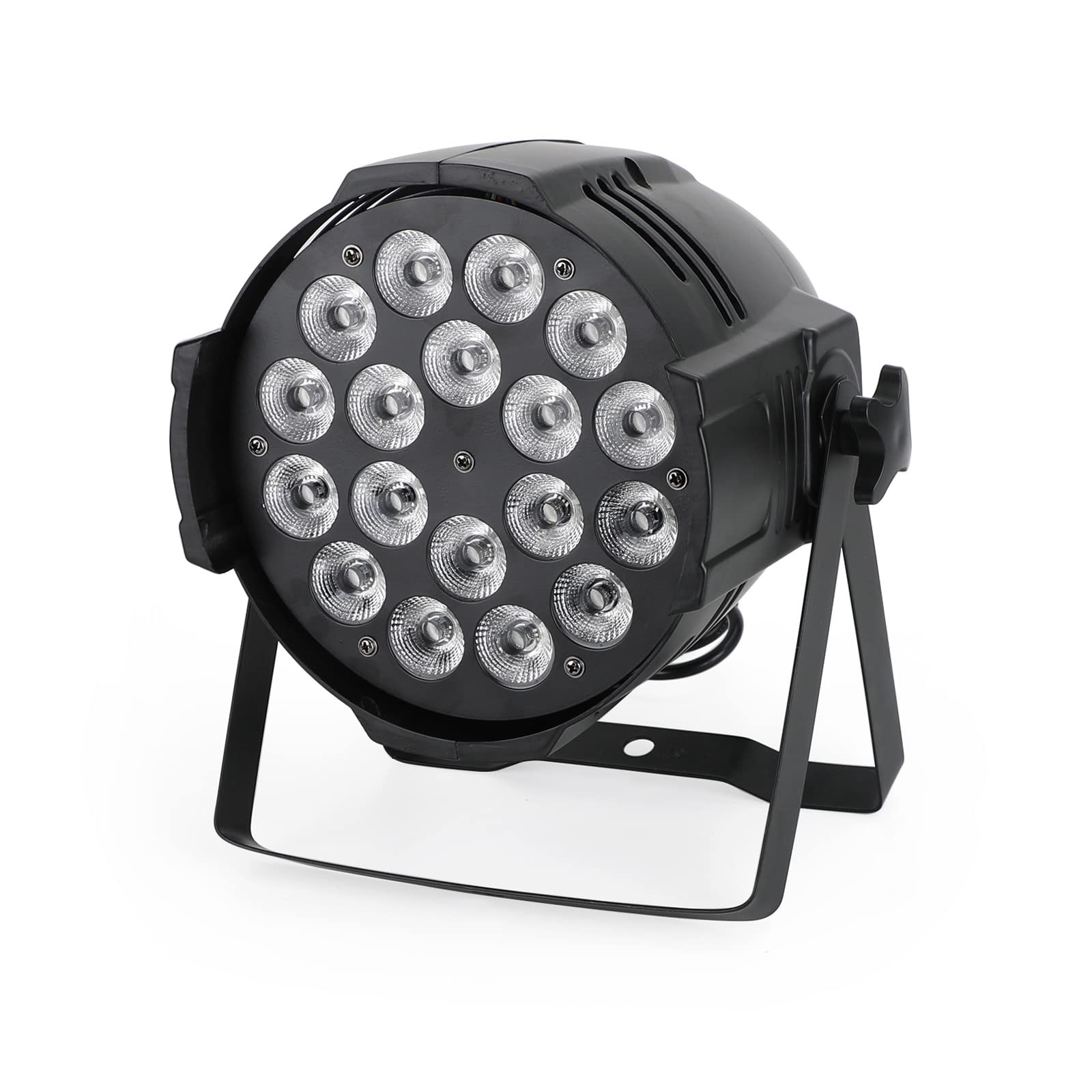18 RGB LED Par Lights - 200W DMX Sound Activated Color Changing Stage Lighting for DJ, Party & Disco Shows | Portable DMX-512 Control DJ Lights for Clubs, Weddings & Live Performances