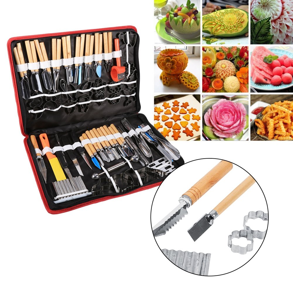 YOUTHINK 80-Piece Culinary Carving Tool Set - Professional Vegetable & Fruit Peeling & Garnishing Kit for Food Art, Cooking, and Decoration | Perfect for Home Chefs, Restaurants, and Party Plating