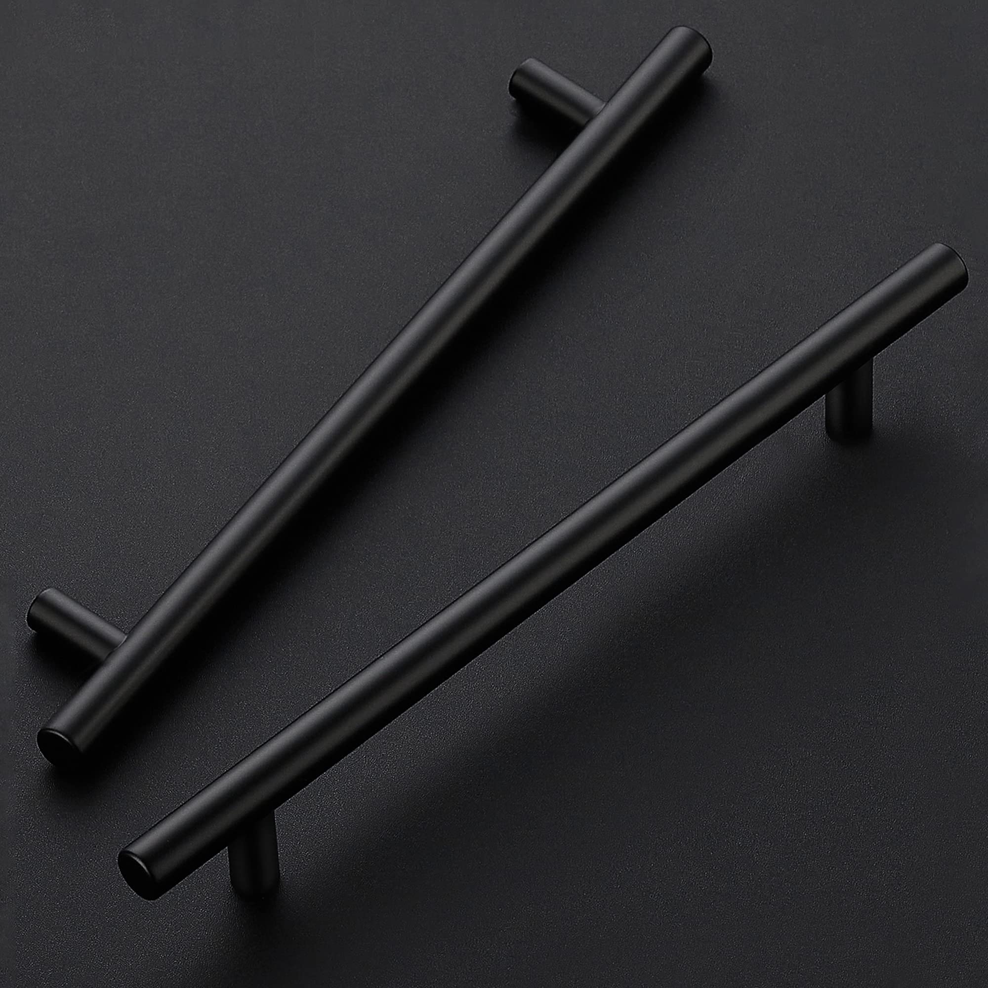 10 Pack Matte Black Cabinet Handles - 7.5