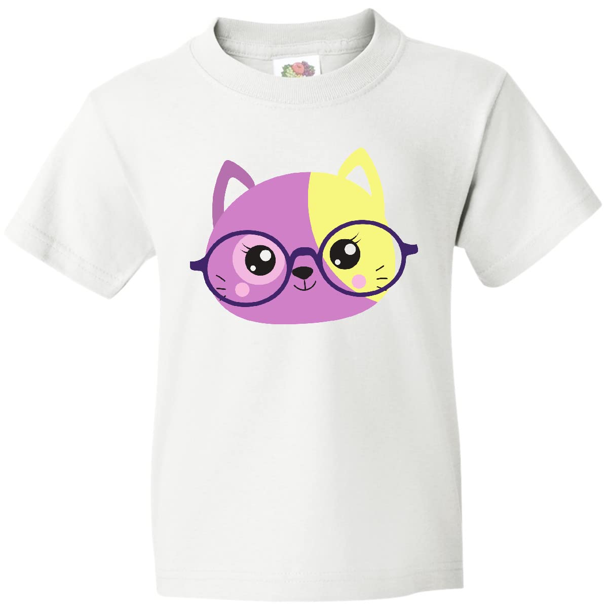 Hipster Cat with Glasses Youth T-Shirt | Cute Kitten Graphic Tee for Boys & Girls | Perfect for Casual Wear, School & Cat Lovers