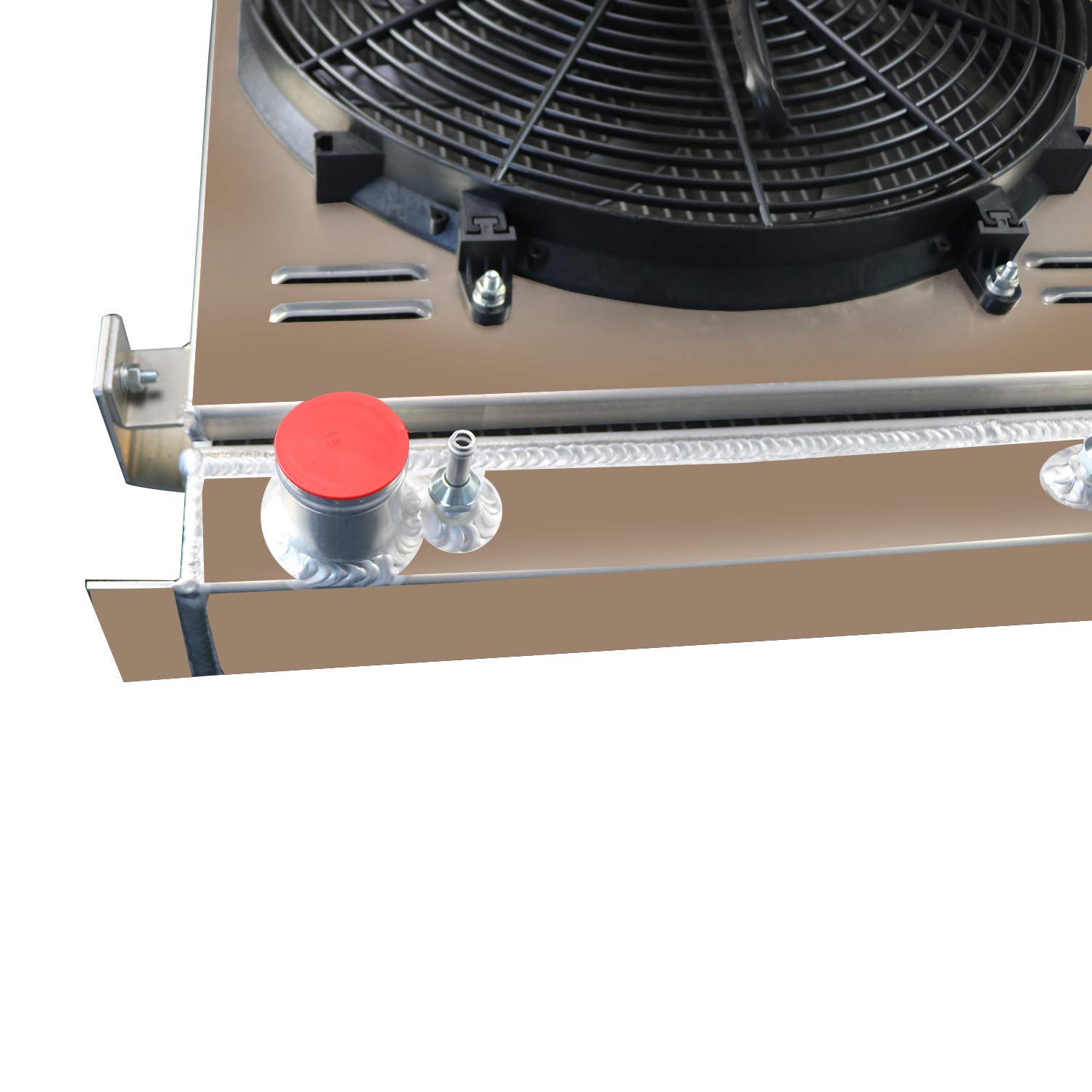 1930-1932 Ford Flathead V8 4-Row Aluminum Radiator - Stock Height Replacement with Shroud & Fan Relay Kit - Perfect for Classic Car Restoration & Hot Rod Upgrades
