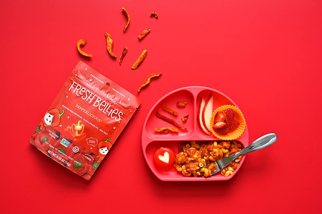 Freeze Dried Red Pepper Snacks for Kids & Toddlers - Healthy Vegan Baby Food with No Sugar Added, Gluten Free, 6 Pack (Pepperlicious) | Perfect for On-the-Go Snacking, Lunchboxes & Baby-Led Weaning