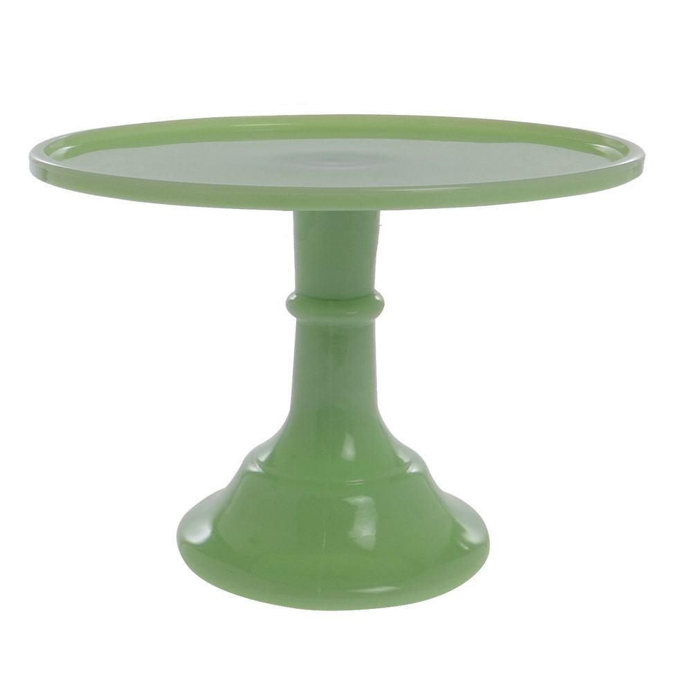 Mosser Glass 12-Inch Footed Cake Stand - Elegant Jade Green Serving Plate for Weddings, Parties & Dessert Displays | Vintage Style Glassware for Cakes, Pies & Pastries