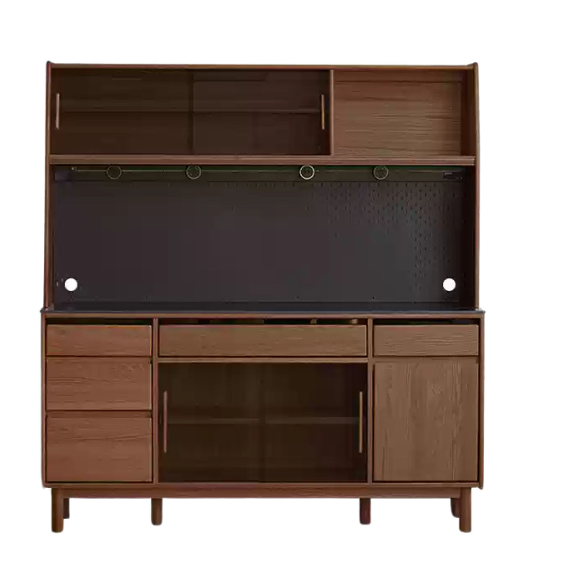 Solid Oak Wood Modern Rock Board Sideboard - Stylish and Durable Storage Cabinet for Living Room, Dining Room, or Entryway