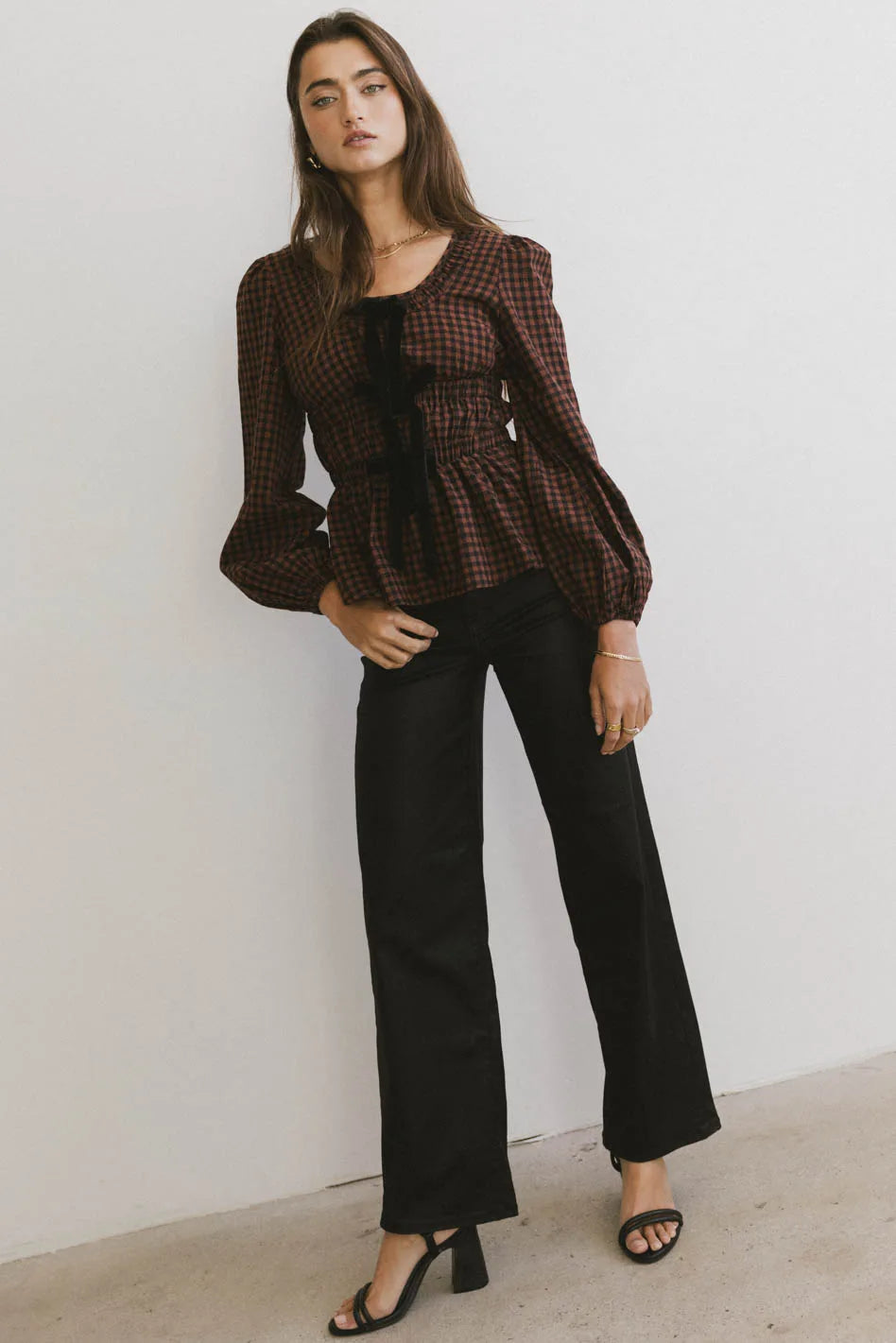 Ella Tie Peplum Blouse for Women | Elegant Ruffle Detail Tunic Top | Office Wear, Party Outfit & Casual Chic Style | FINAL SALE