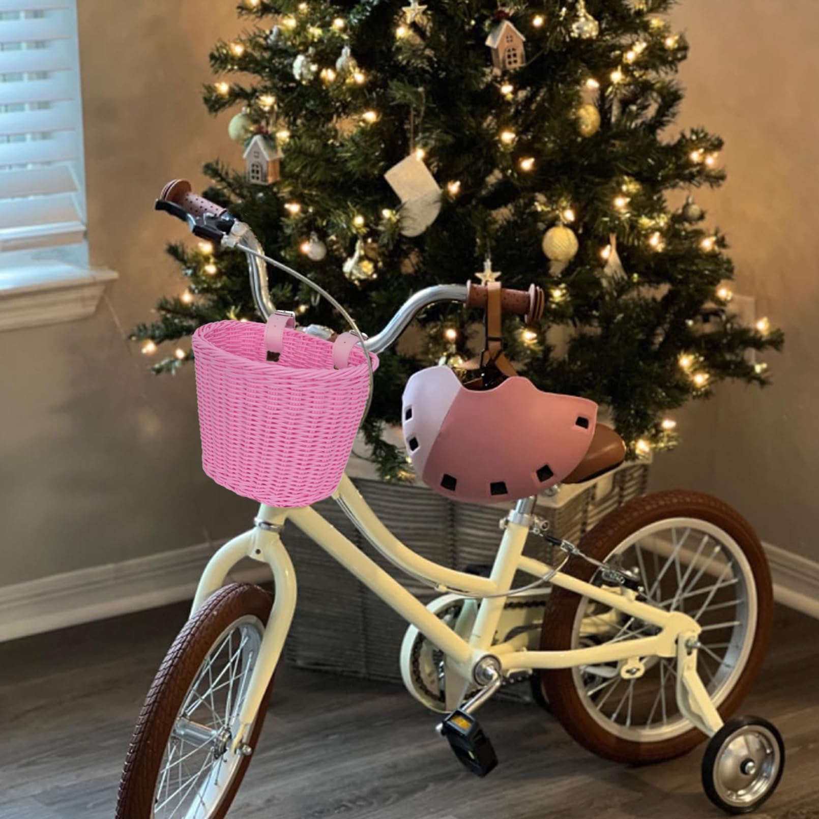**Kids Bike Basket - Front Handlebar Bicycle Basket for Boys & Girls with Bell - Perfect for School, Park Rides & Scooter Accessories**