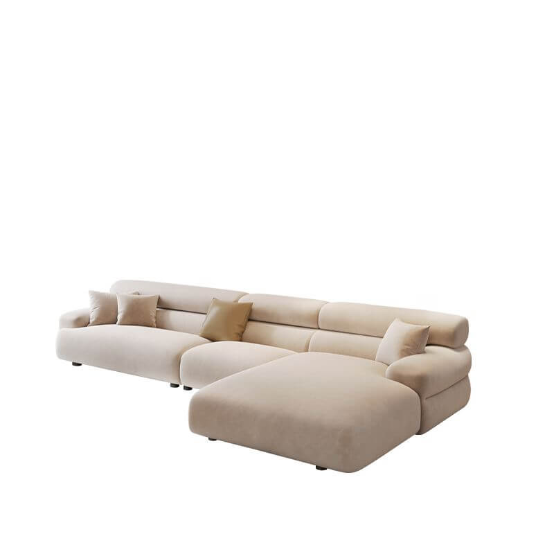 L-Shaped Right/Left Hand Facing Reclining Sofa with Concealed Support - Modern Living Room Furniture for Home Theater & Family Relaxation