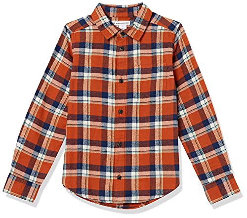 Navy Orange Plaid