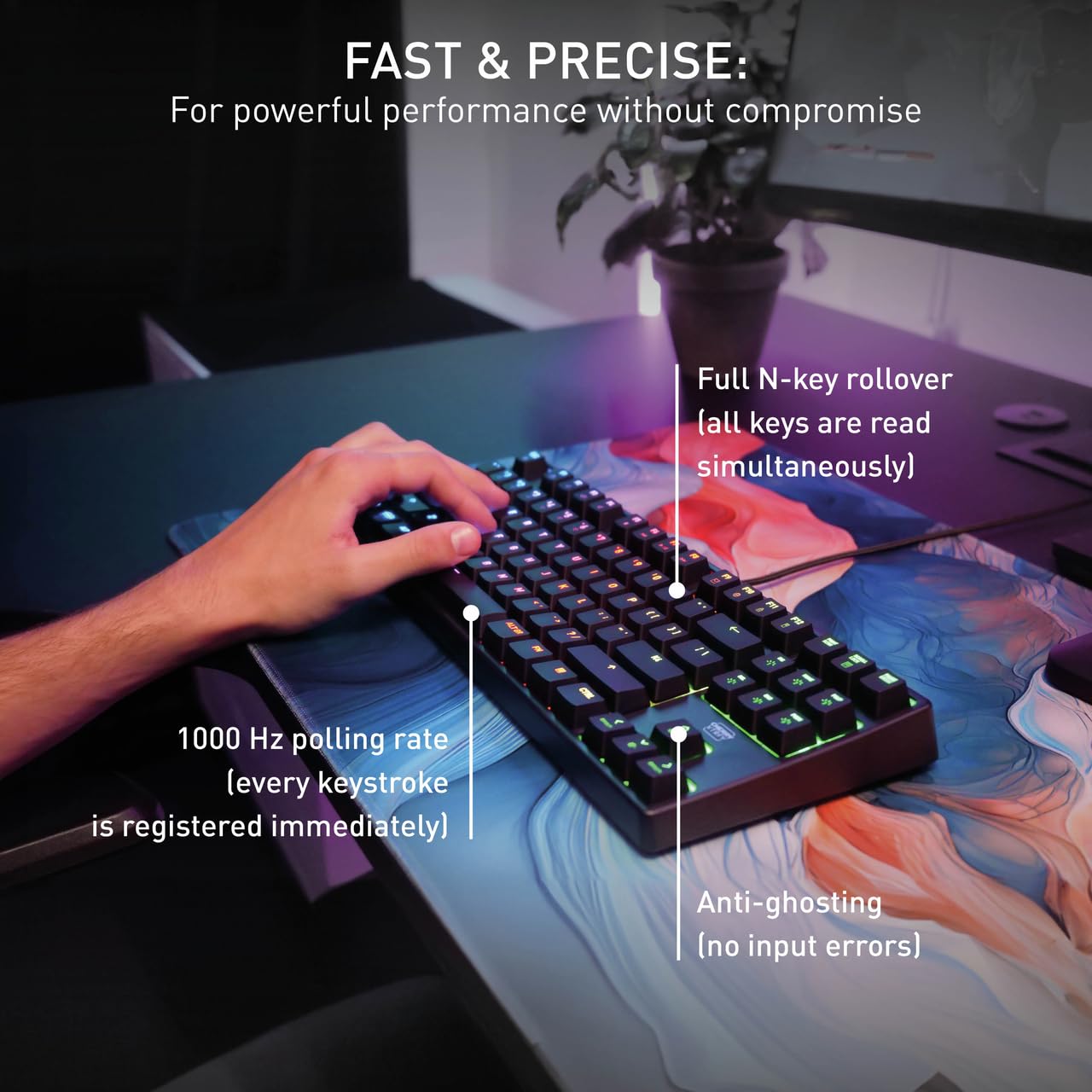 K4V2 TKL Mechanical Gaming Keyboard - RGB, MX2A Red Switches for Fast Typing & Gaming