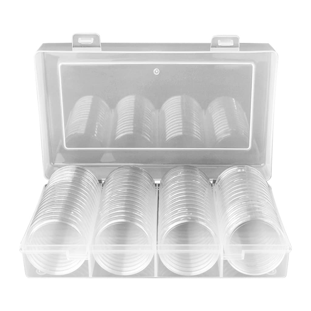 Coin Holder Collection - Protective Cover & Storage Box for Collectible Coins | Sealed Round Capsule with Gasket | Clear Plastic Case (One Size) | Perfect for Coin Collectors, Numismatic Storage & Display