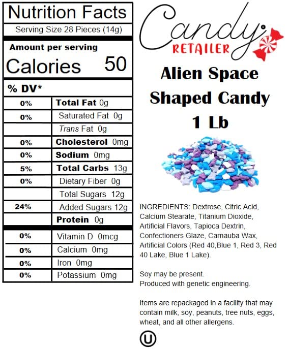 Alien Space Shaped Candy - 1 Lb Bulk Candy for Parties, Gifts & Movie Nights | Fun Novelty Candy for Kids & Adults