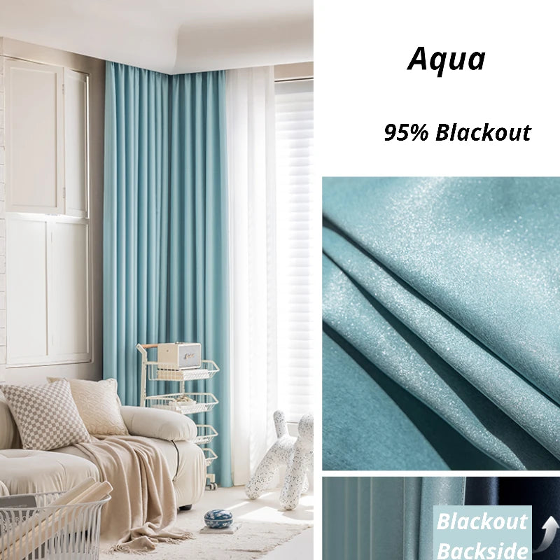 Blackout Thermal Insulated Custom Curtains - Polyester Glossy Finish for Bedroom & Living Room - Light Blocking, Energy Saving, Noise Reducing Window Treatments