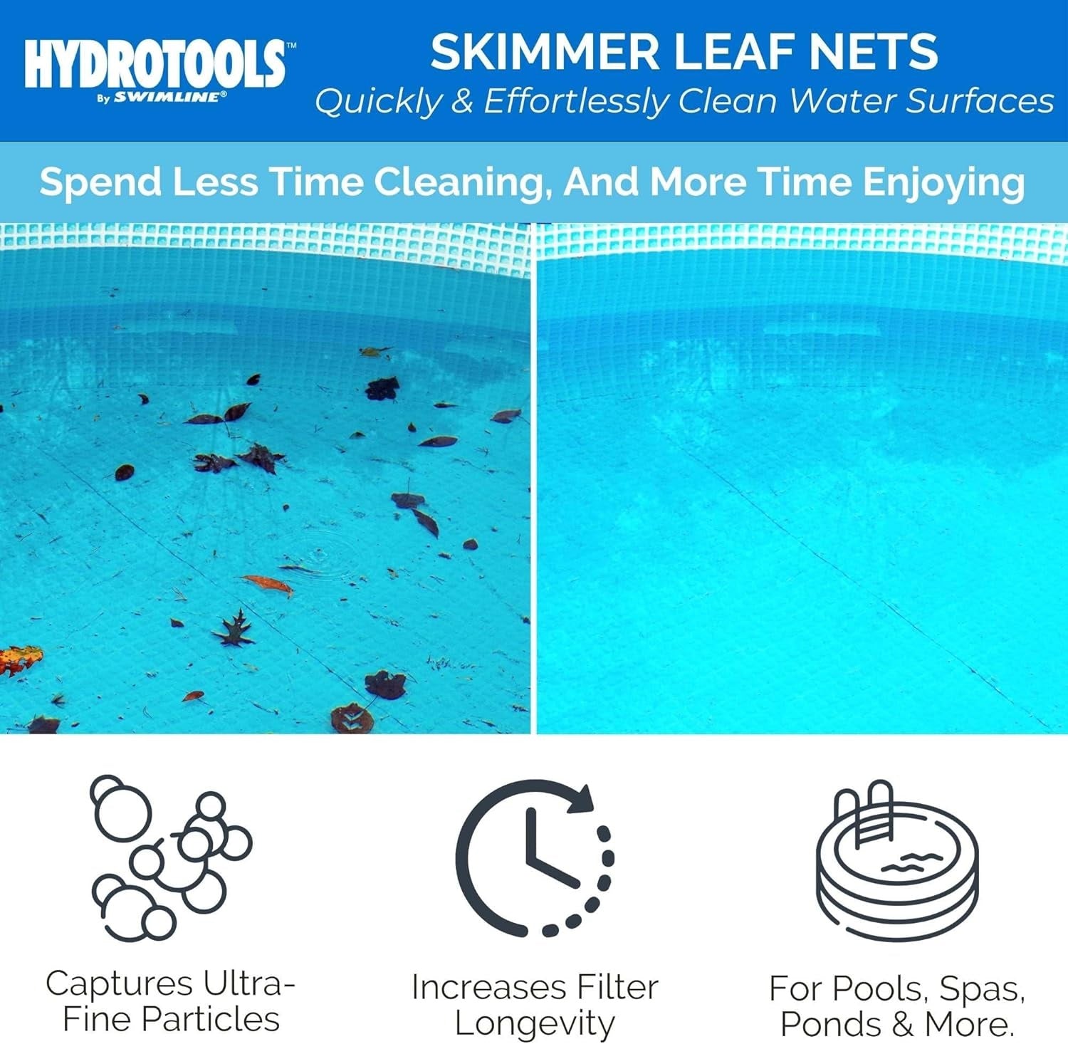 4' Adjustable Telescopic Pool Skimmer Net - Heavy Duty Stainless Steel Mesh for Leaves & Debris - Perfect for Above Ground & Inground Pool Cleaning