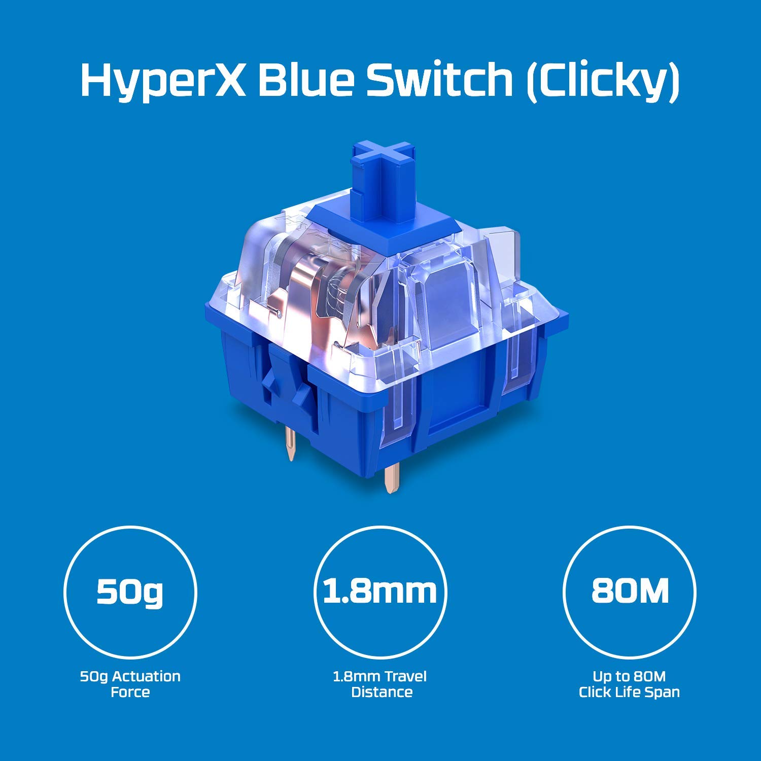 HyperX Alloy Origins Mechanical Gaming Keyboard - RGB Backlit, Blue Clicky Switches, Compact Full-Size Design | Customizable Macros & Lighting via Software | Perfect for PC Gaming, Esports & Office Work (Renewed)