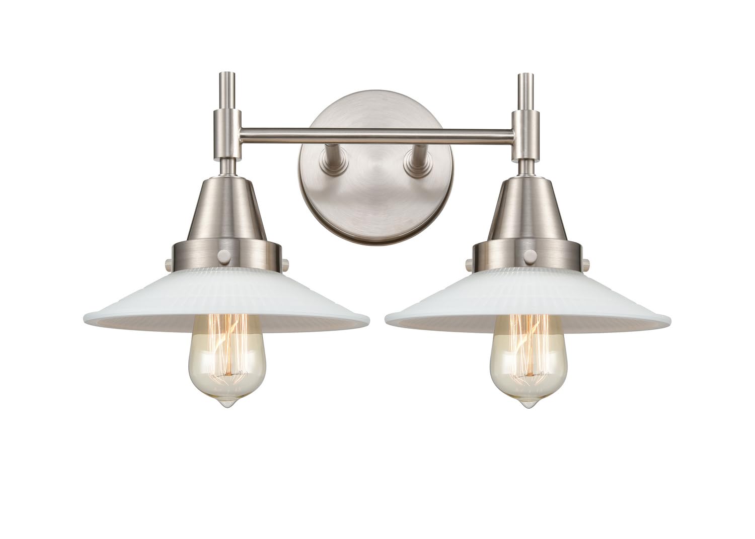 Innovations 447-2W-SN-G1-LED Transitional LED Bathroom Vanity Light Fixture - Pewter, Nickel & Silver Finish - Perfect for Modern Bathroom, Powder Room or Spa Decor
