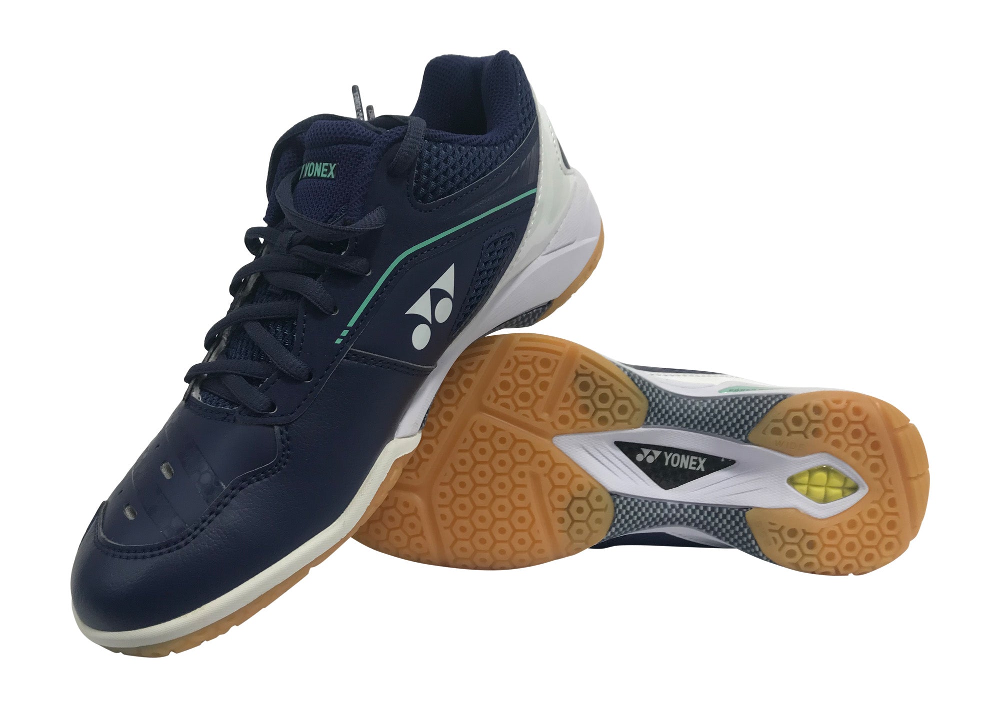 Yonex Power Cushion PC SHB 65 Z Wide Badminton Shoes for Men & Women - Navy/White - Comfortable Court Shoes for Badminton, Tennis & Indoor Sports