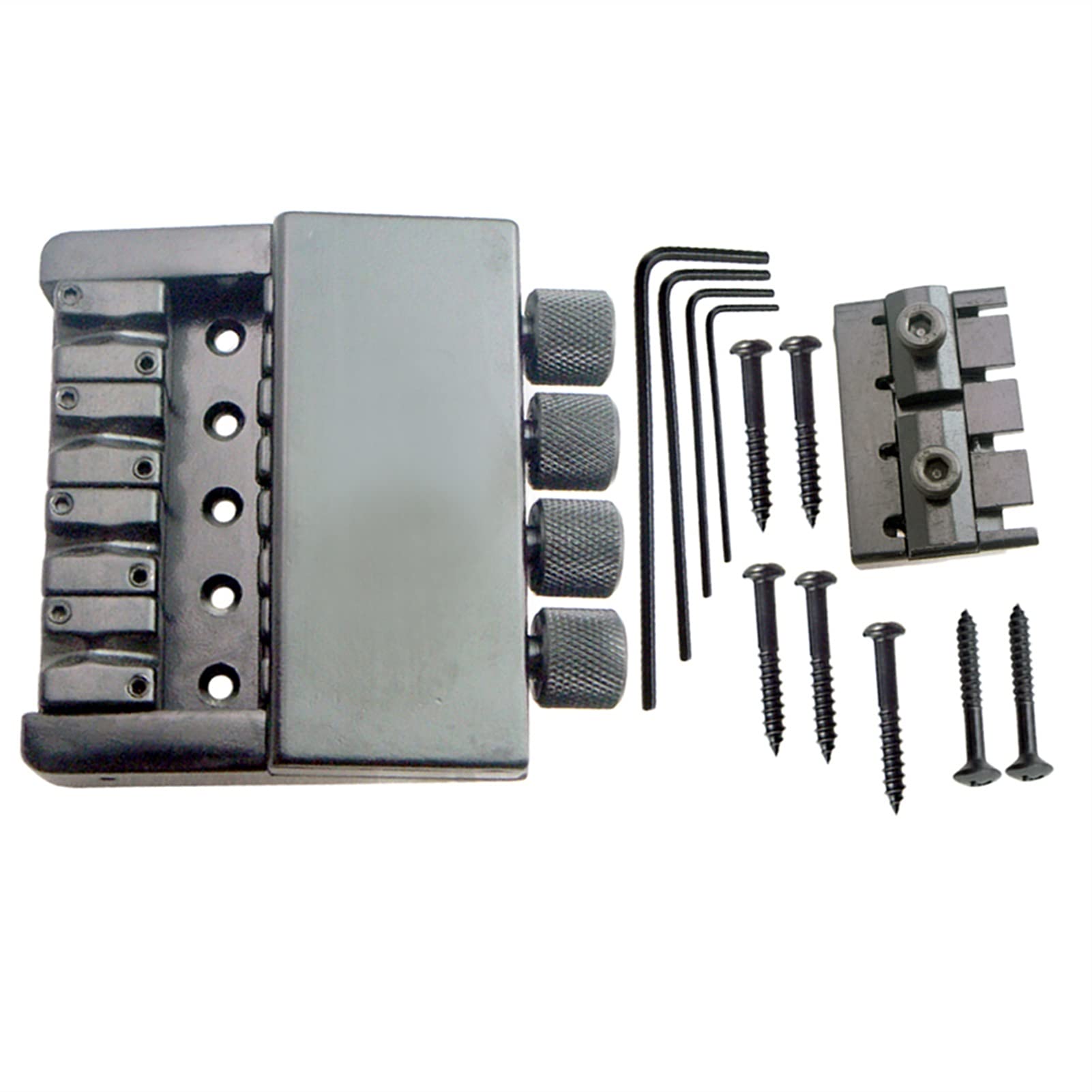 4-String Headless Electric Bass Bridge Saddle & Tailpiece System - Black Guitar Bridge Replacement Part for Professional Bass Players | Perfect for Stage Performances & Studio Recording