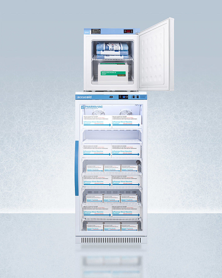 Accucold 24-Inch Wide All Refrigerator and Freezer Combo ARG8PV FS24LSTACKMED2 - Perfect for Home, Office, and Commercial Use