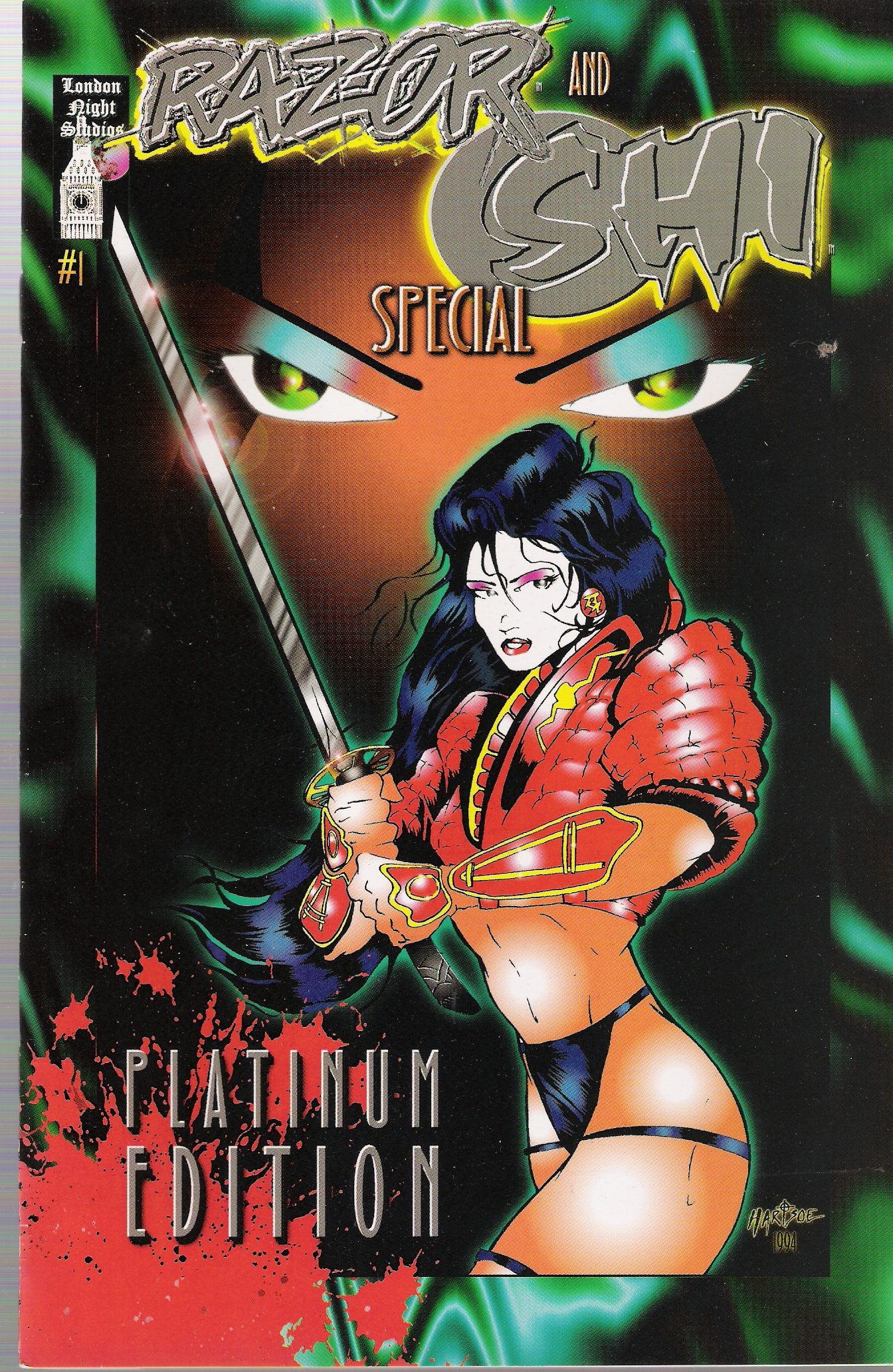 RAZOR and SHI Special #1 PLATINUM EDITION - Limited Collector's Comic Book by London Night Studios | Perfect for Comic Collectors & Superhero Fans | Great Gift for Anime & Manga Lovers