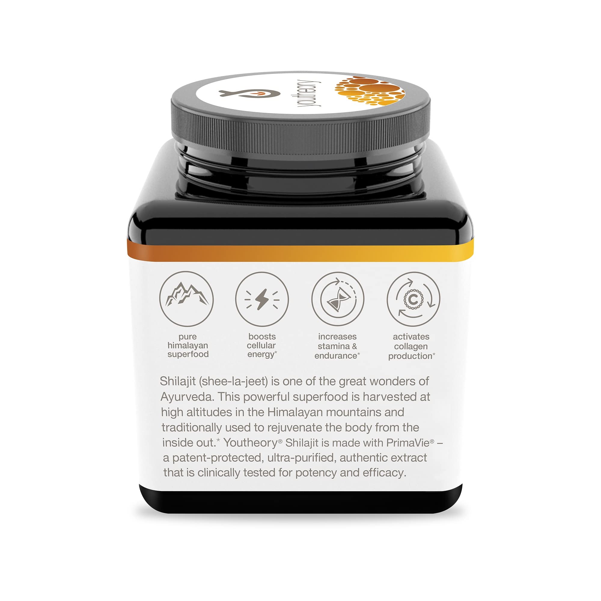 Youtheory Shilajit 500mg Capsules - Natural Energy & Stamina Supplement - Pure Himalayan Shilajit for Endurance - Gluten Free, Dairy Free, Soy Free - 60 Vegetarian Capsules - Boost Workout Performance & Daily Vitality
