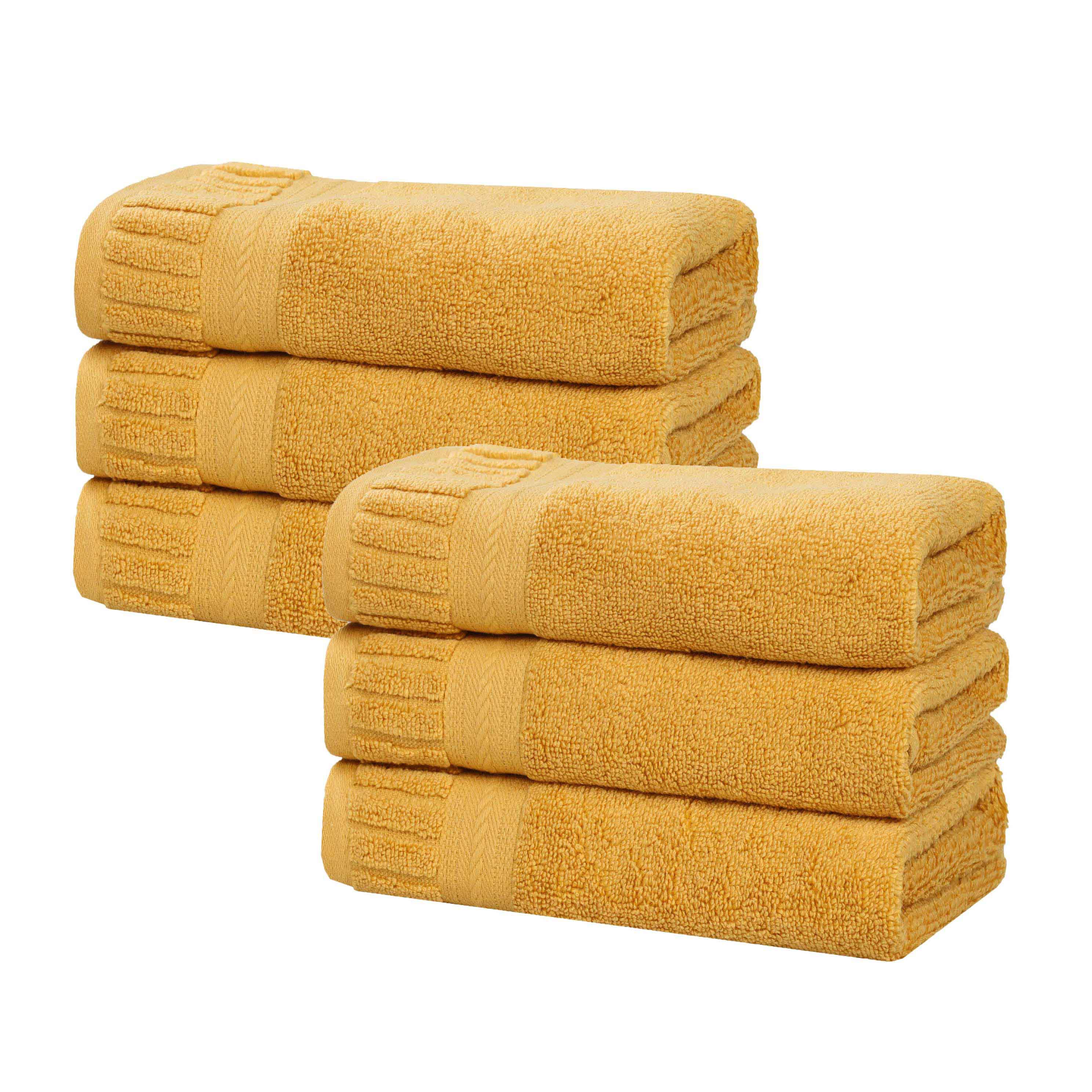 Premium Venice Zero Twist Cotton Hand Towels - Medium Weight, Super Absorbent, Set of 6 - Perfect for Kitchen, Bathroom & Guest Towels