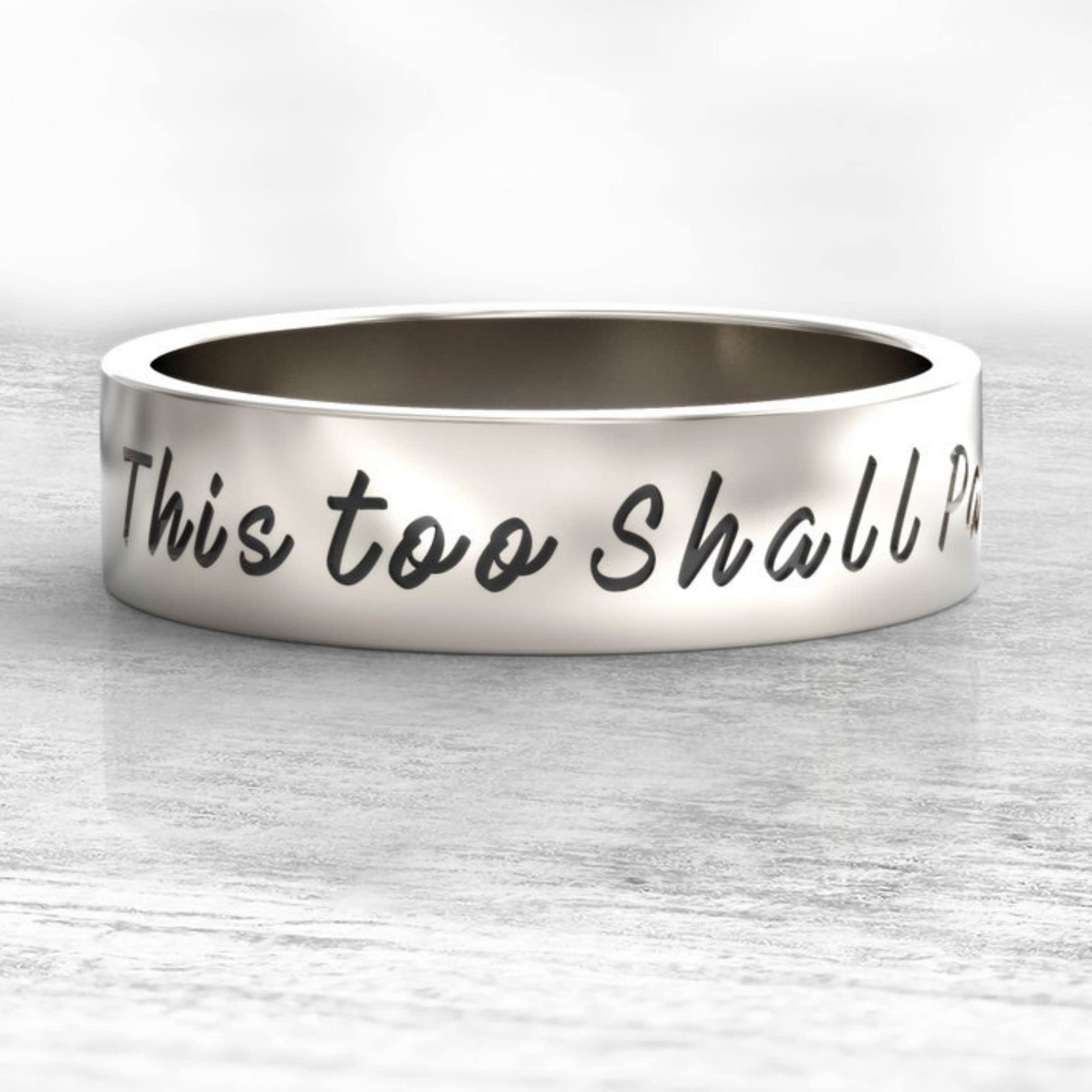 Amazing 'This Too Shall Pass' Motivational Ring - Inspirational Message Jewelry with Custom Engraving - Choose Joy Ring for Women - Perfect for Daily Wear, Gifts & Special Occasions