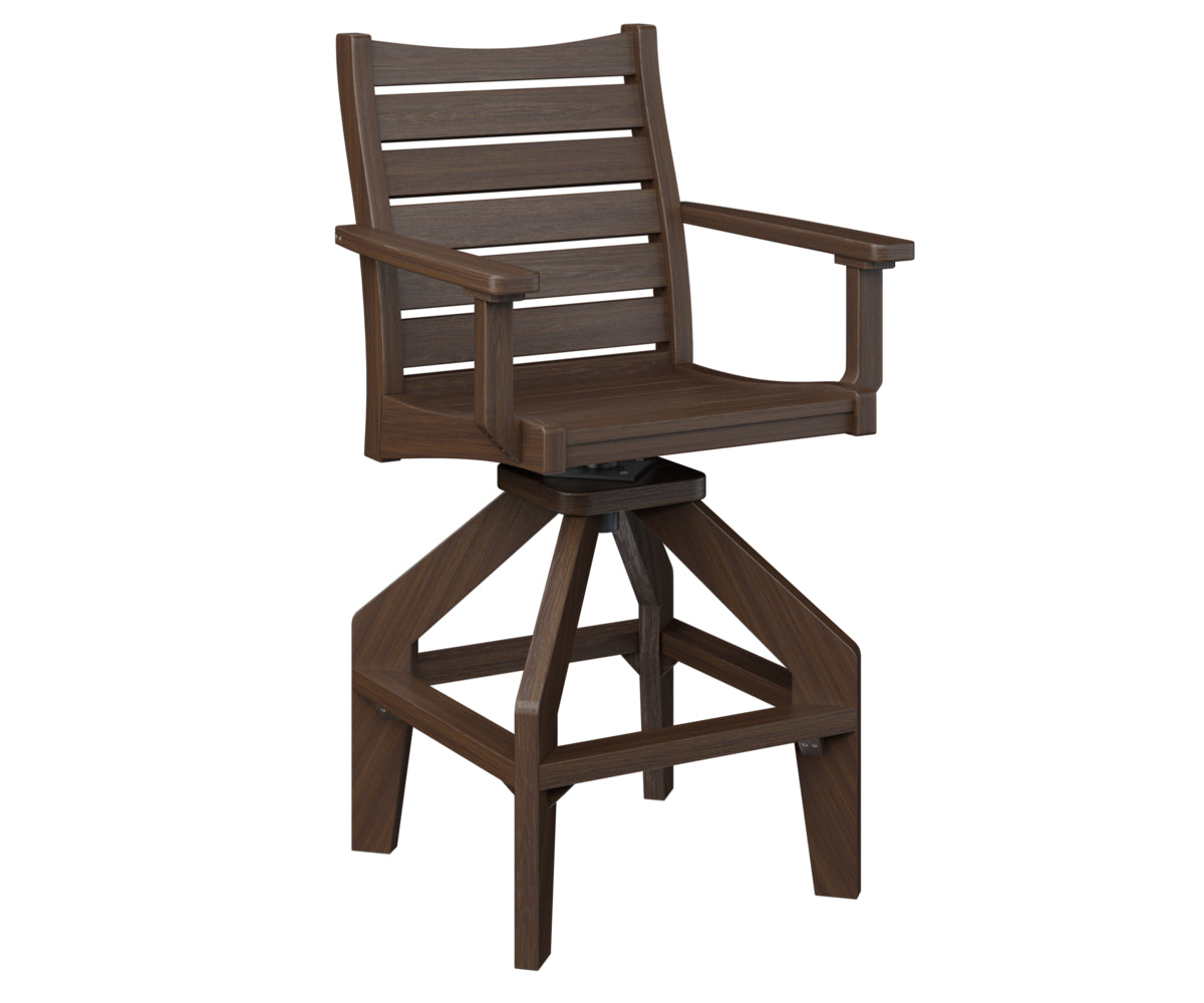 Berlin Gardens Bristol Swivel Bar Chair - Adjustable Height 360° Rotating Stool for Kitchen Island, Home Bar & Counter - Comfortable Modern Pub Seating with Footrest