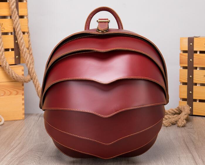 Stylish Red Leather Backpack for Women - Fashionable Designer Handbag for Work, Travel & Daily Use