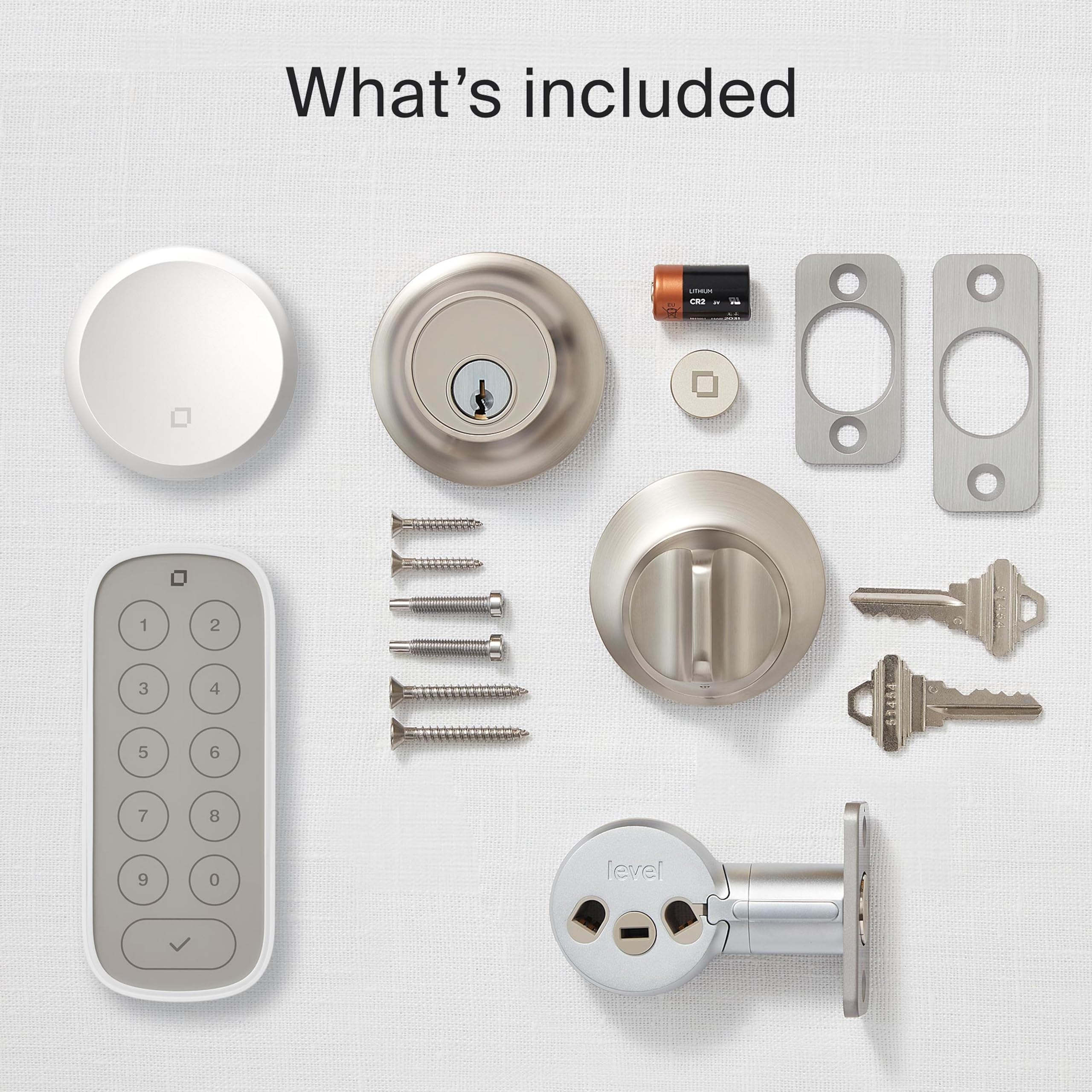 Level Lock (Wi-Fi) Smart Lock with Keypad - World's Smallest Keyless Entry System - Remote Lock/Unlock via App - Compatible with Apple HomeKit, Alexa & Google Assistant - Polished Brass Finish for Home & Office Security