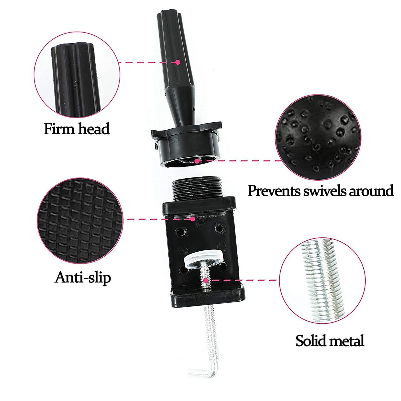 Professional Adjustable Wig Mannequin Head Stand with C-Clamp - Black Cosmetology Training Holder for Styling, Cutting & Practice - Perfect for Salon, Beauty School & Home Use (1 PCS)