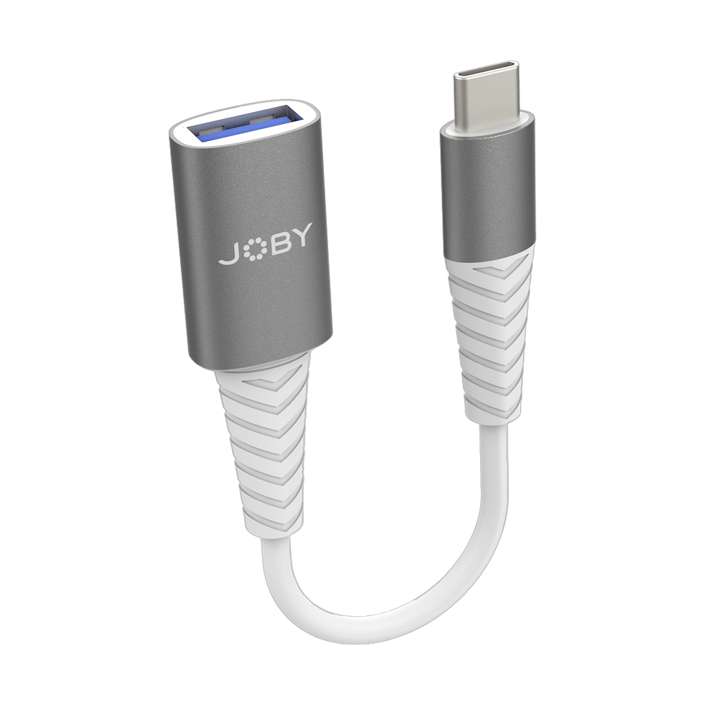 Joby USB C to USB A Adapter 3.0 (Space Gray) - High Speed Data Transfer, Compatible with MacBook, iPad Pro, Galaxy - Perfect for Office, Travel & Charging Devices